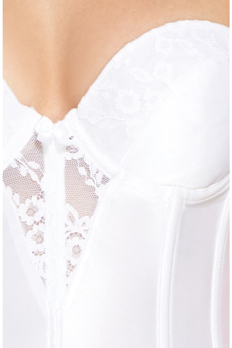 Convertible Low Back Satin Bustier, Alternate, color, WHITE