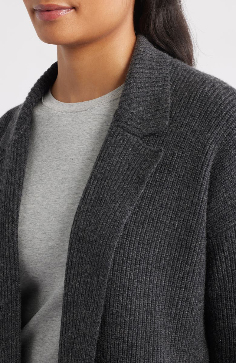 Eileen Fisher Rib Wool Coatigan, Alternate, color, Charcoal