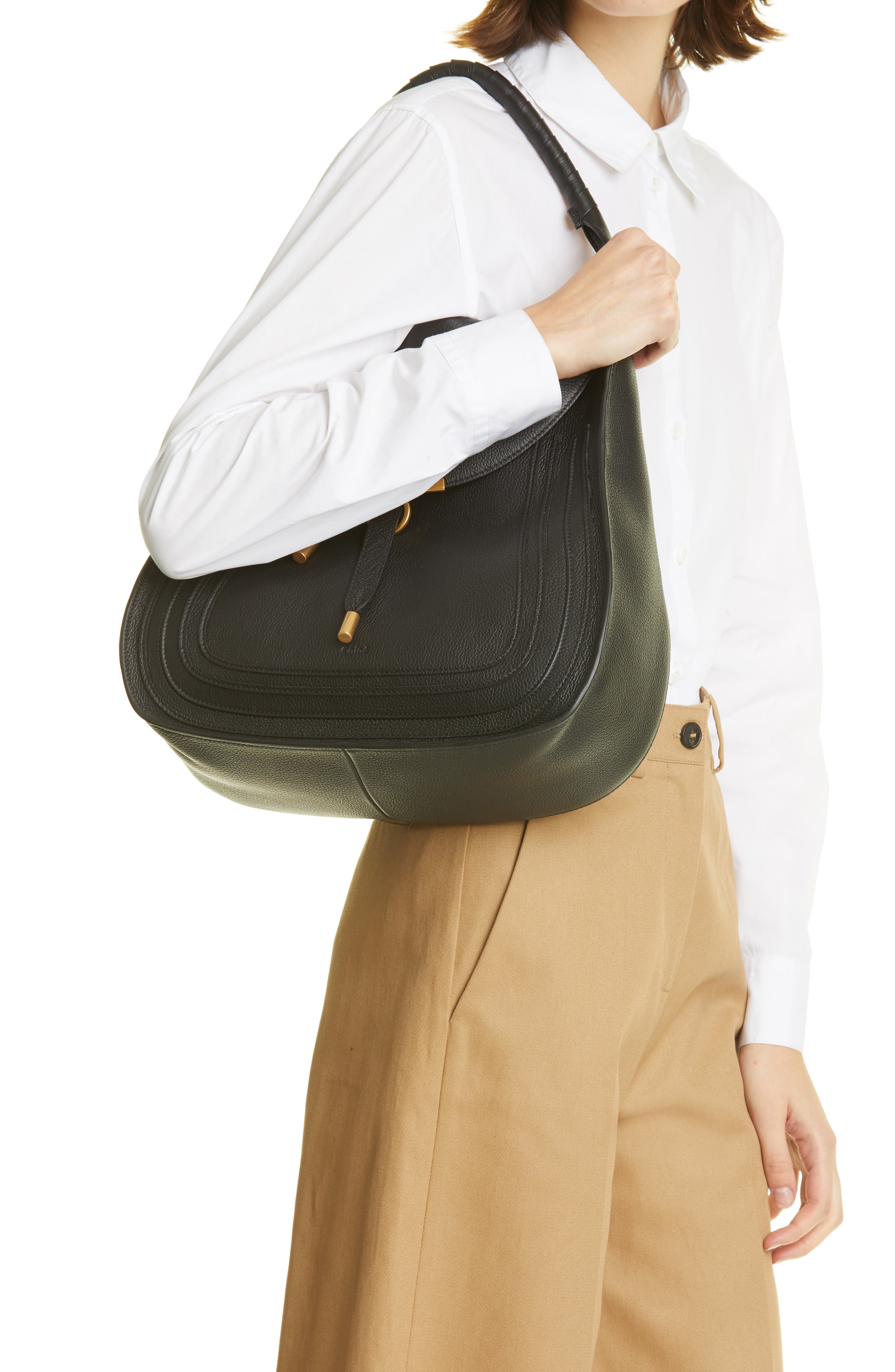 Chloé Marcie Leather Hobo, Alternate, color, 