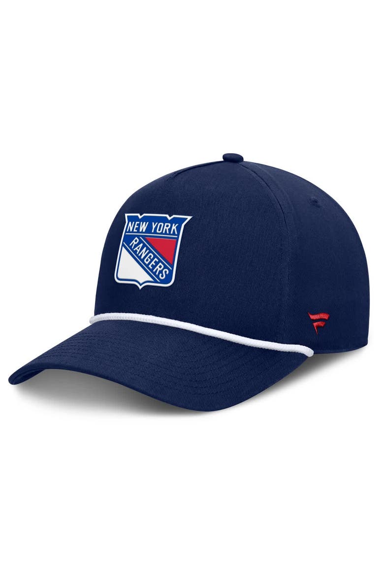 Men's Fanatics Navy New York Rangers Authentic Pro Rink Roper A-Frame Adjustable Hat, Main, color, Navy