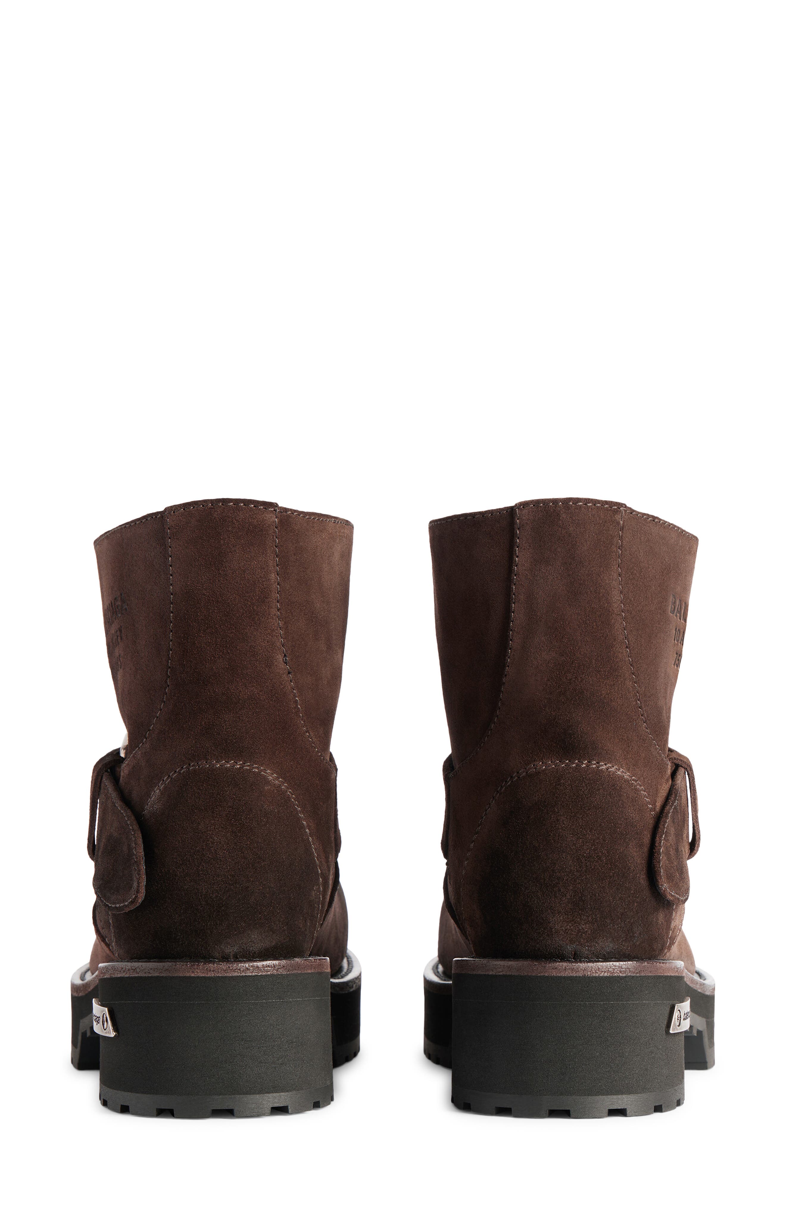 Balenciaga Venom Mini Bootie, Alternate, color, Espresso/ Silver