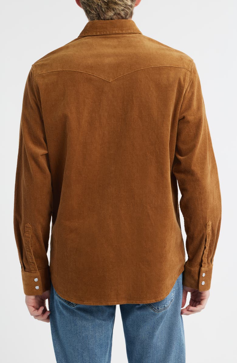 Schott NYC Cotton Corduroy Western Shirt, Alternate, color, Tobacco