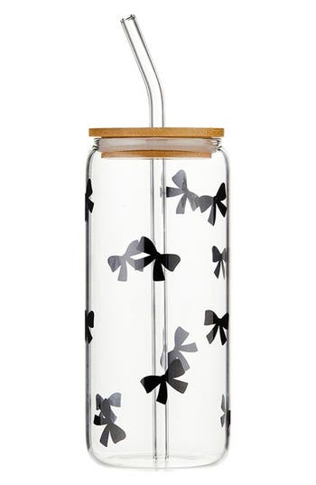 Creative Brands Bow Glass Tumbler With Bamboo Lid
