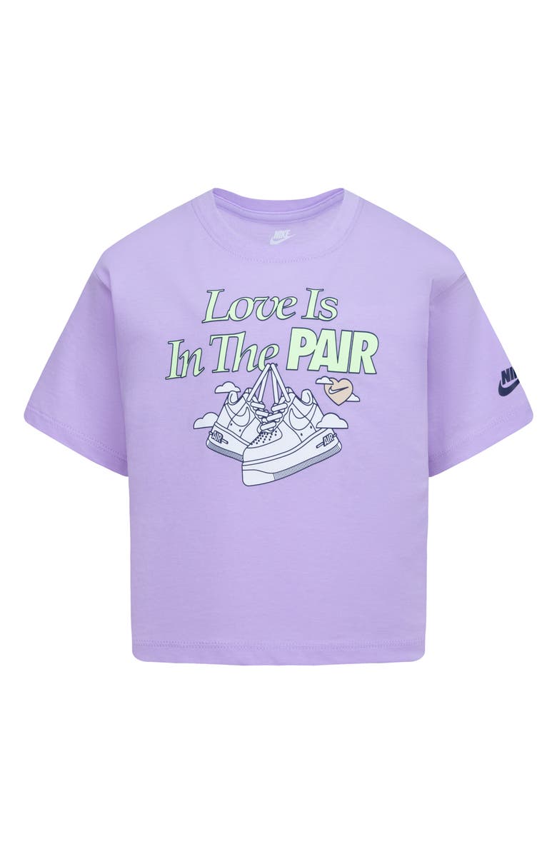 Nike Kids' Sweet Swoosh Jersey Graphic T-Shirt, Main, color,