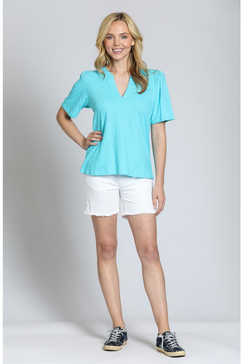 Split Neck T-Shirt, Alternate, color, CAPRI