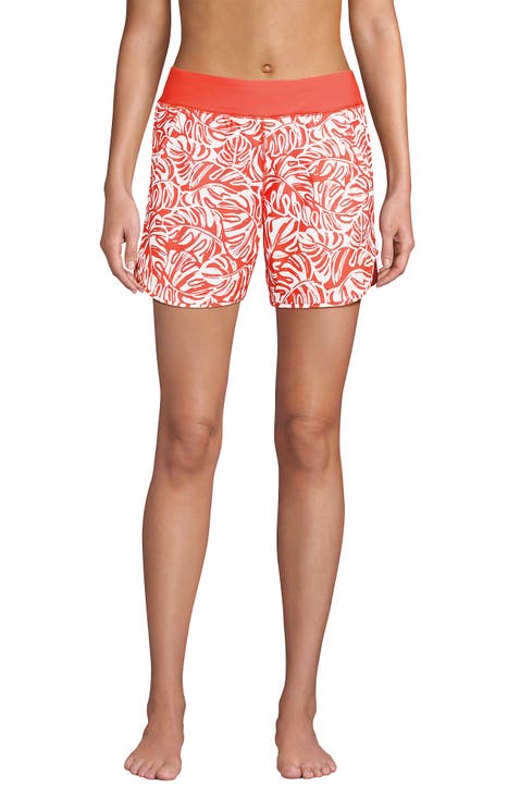 5" Quick Dry Elastic Waist Board Shorts Swim Cover-up Shorts with Panty