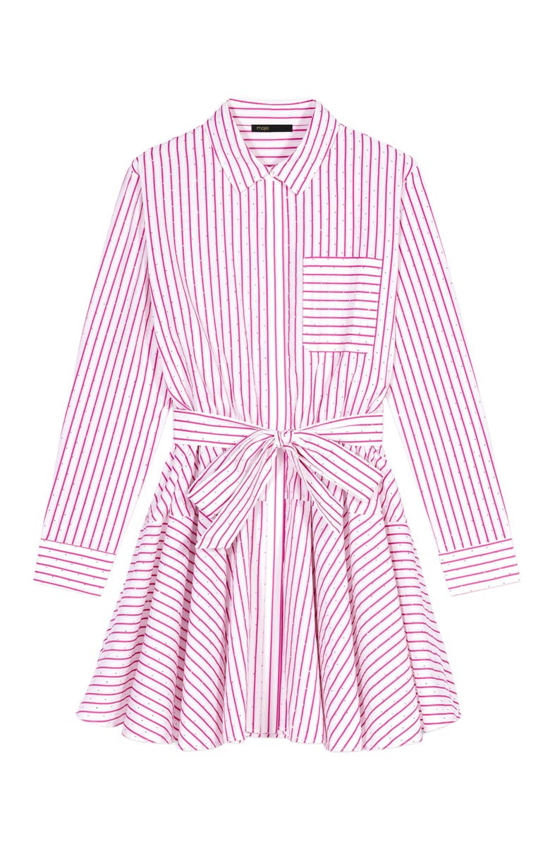 maje Striped rhinestone short dress, Alternate, color, 