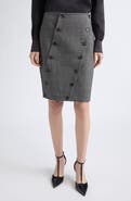 FERRAGAMO Wool Asymmetric Panel Skirt