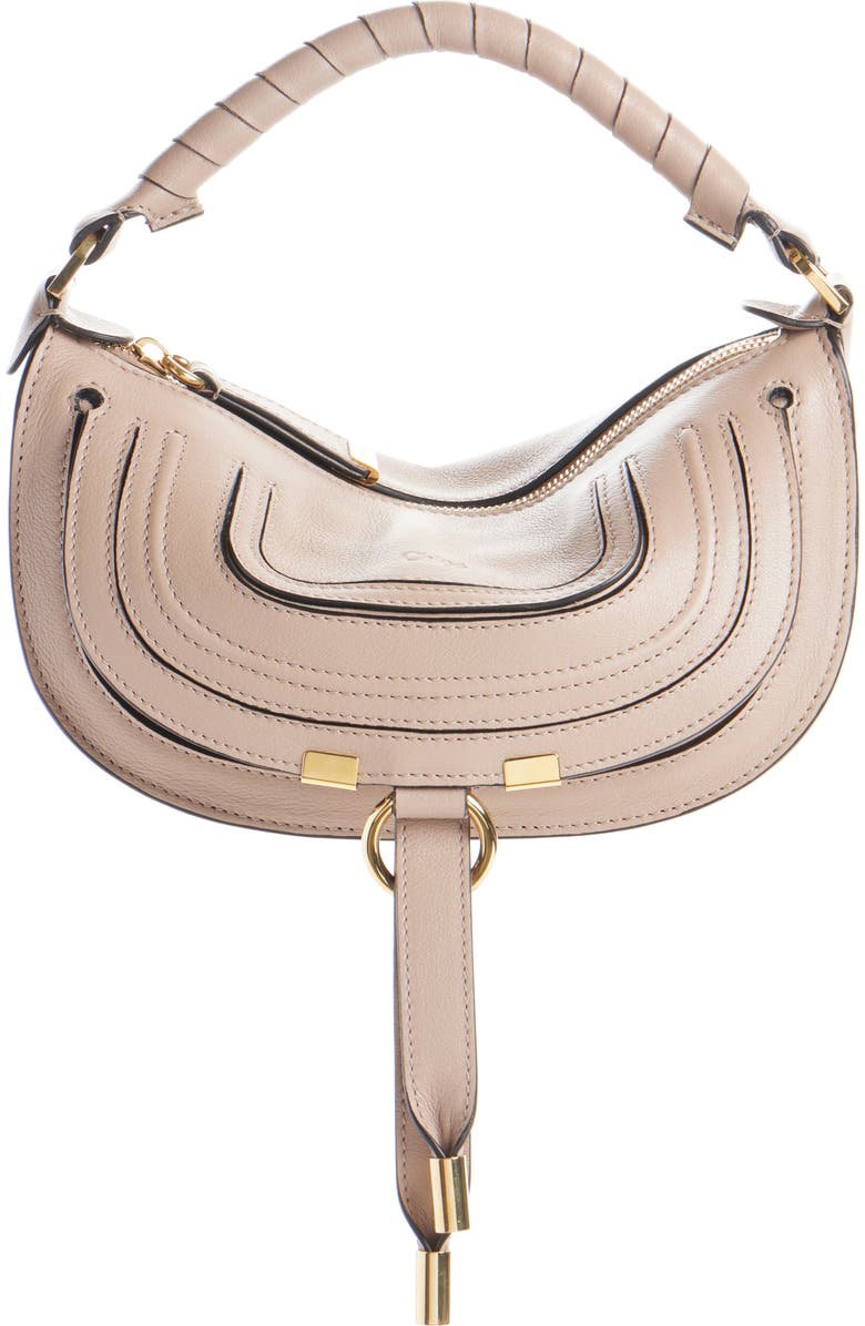 Chloé Mini Marcie Leather Camera Shoulder Bag, Main, color, Woodsmoke
