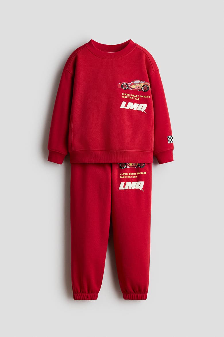 2-piece Printed Sweatshirt And Joggers Set, Main, color, Red/Cars