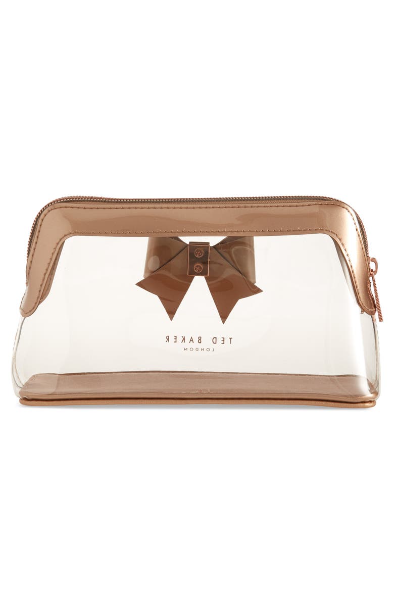 Ted Baker London Gemi Bow Clear Cosmetics Bag, Alternate, color, 