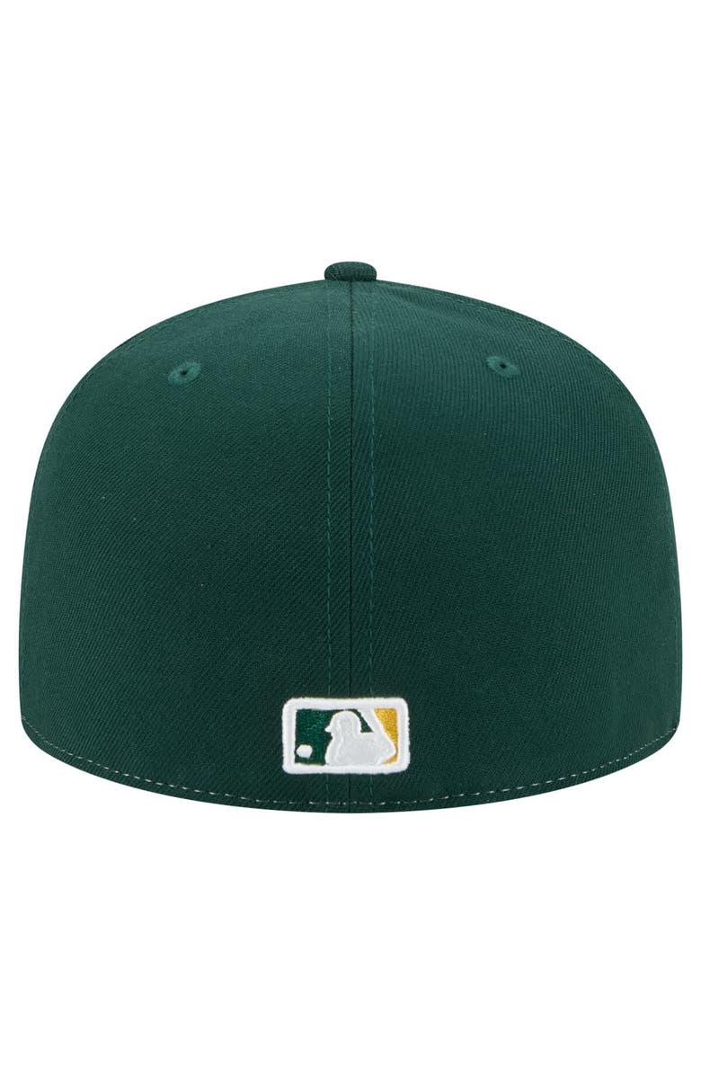 New Era Men's New Era White/Green Athletics Repeat 59FIFTY Fitted Hat, Alternate, color, White