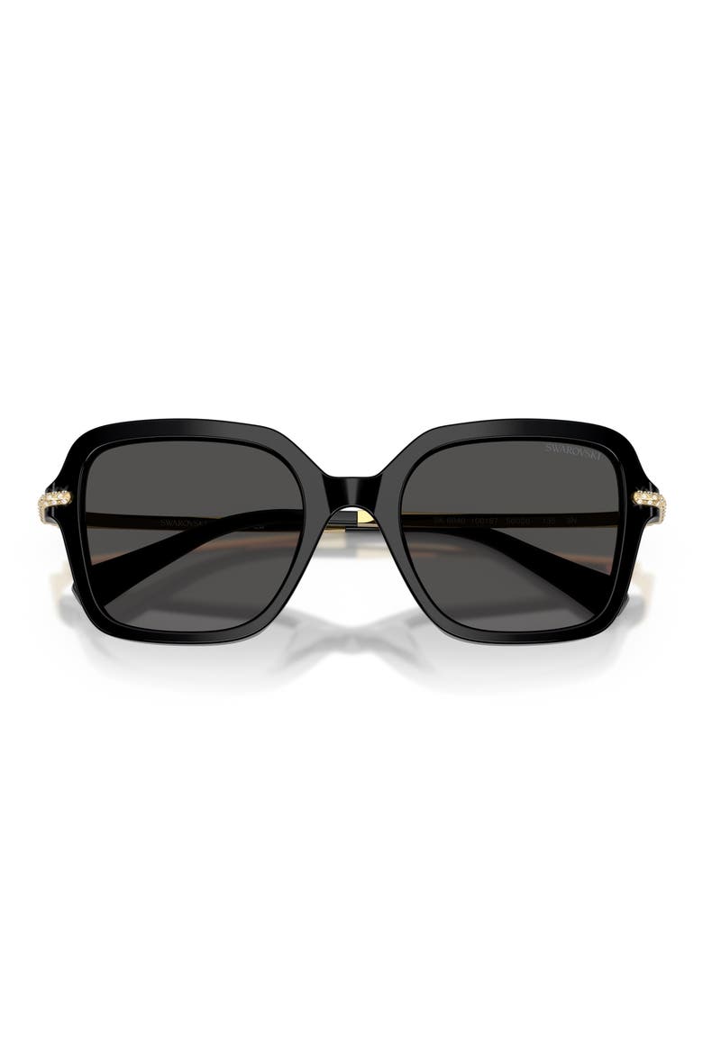 50mm Small Irregular Sunglasses, Alternate, color, BLACK / DARK GREY