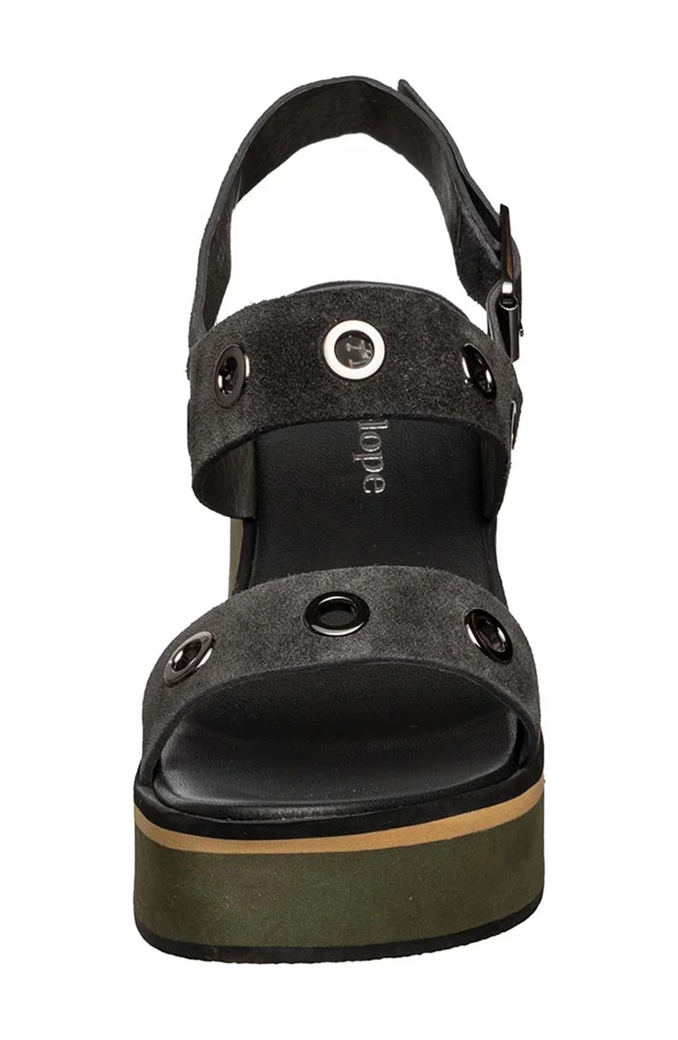 ANTELOPE Inez Grommet Platform Slingback Sandal, Alternate, color, Olive