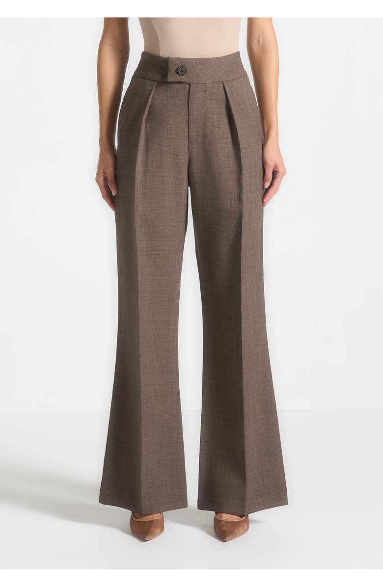 Manière De Voir Elsa High Waisted Tailored Trousers, Alternate, color, Dark Taupe