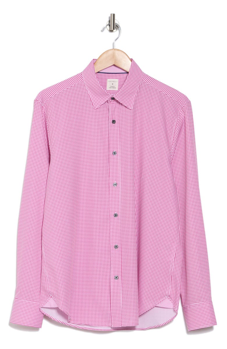 CONSTRUCT Gingham Long Sleeve Button Front Shirt, Alternate, color, Pink