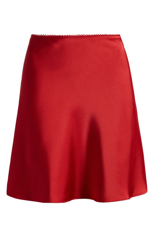 1.state Bias Cut Mini Skirt In Deep Rouge