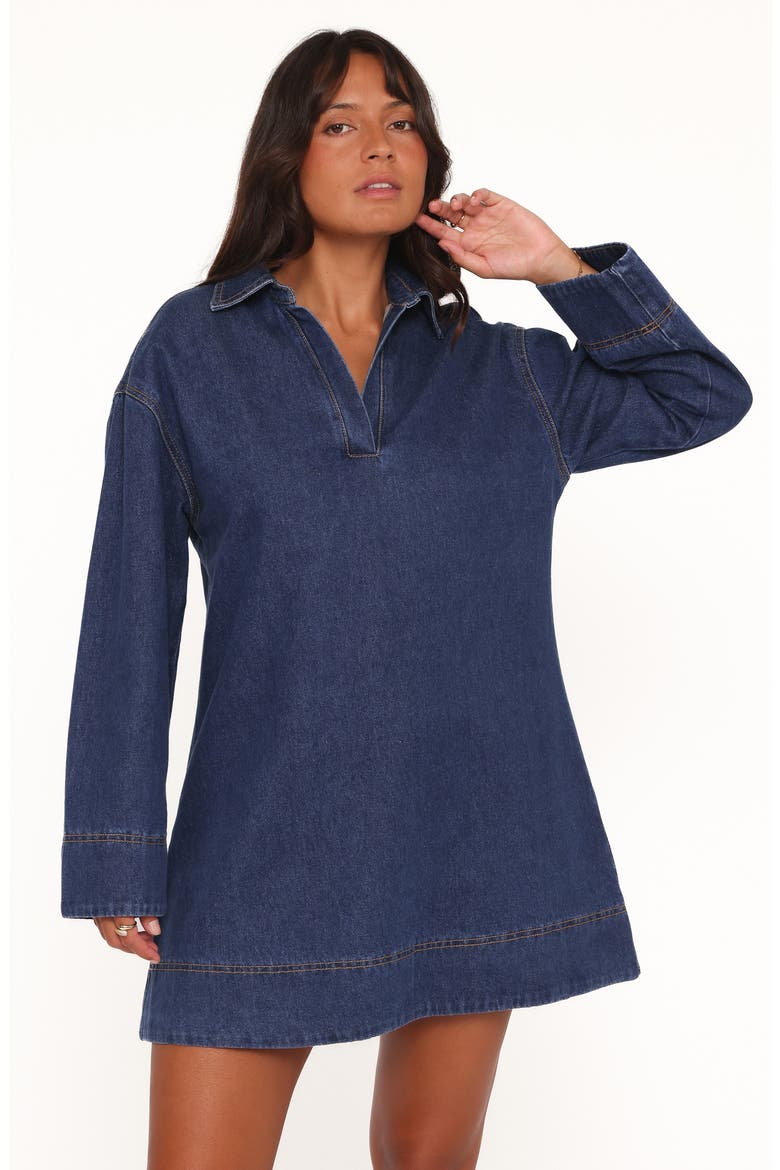 Genesis Denim Minidress, Alternate, color, INDIGO