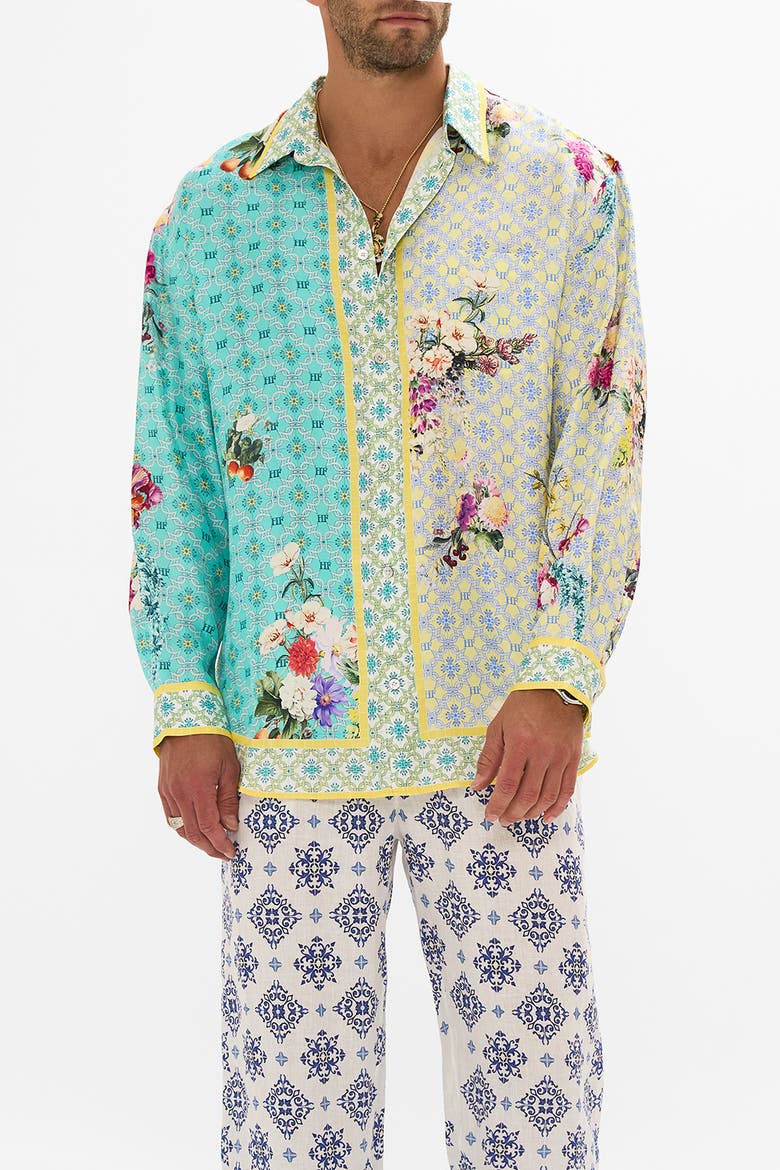 Long Sleeve Oversized Shirt Gardens Of Queluz, Alternate, color, Gardens Of Queluz