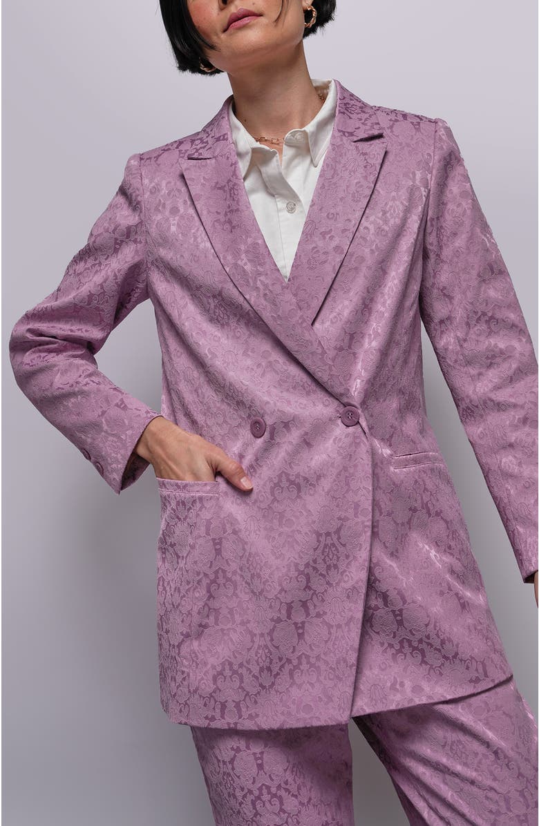 WILDFANG The Empower Jacquard Double Breasted Blazer, Main, color, Mauve