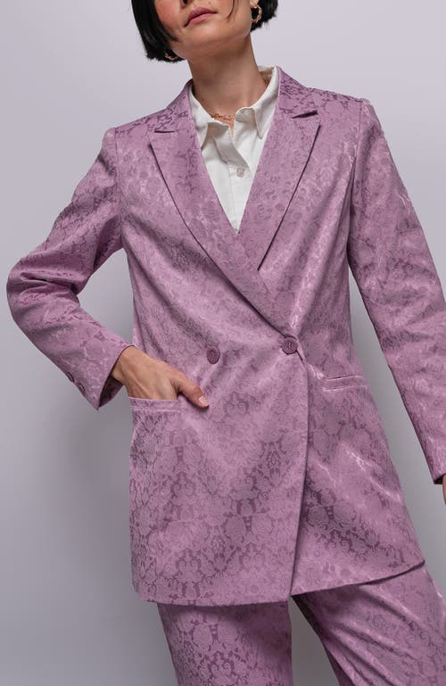 Wildfang The Empower Jacquard Double Breasted Blazer In Purple