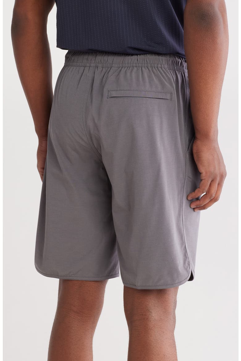 Heathered Drawstring Shorts, Alternate, color, HEATHER CHARCOAL