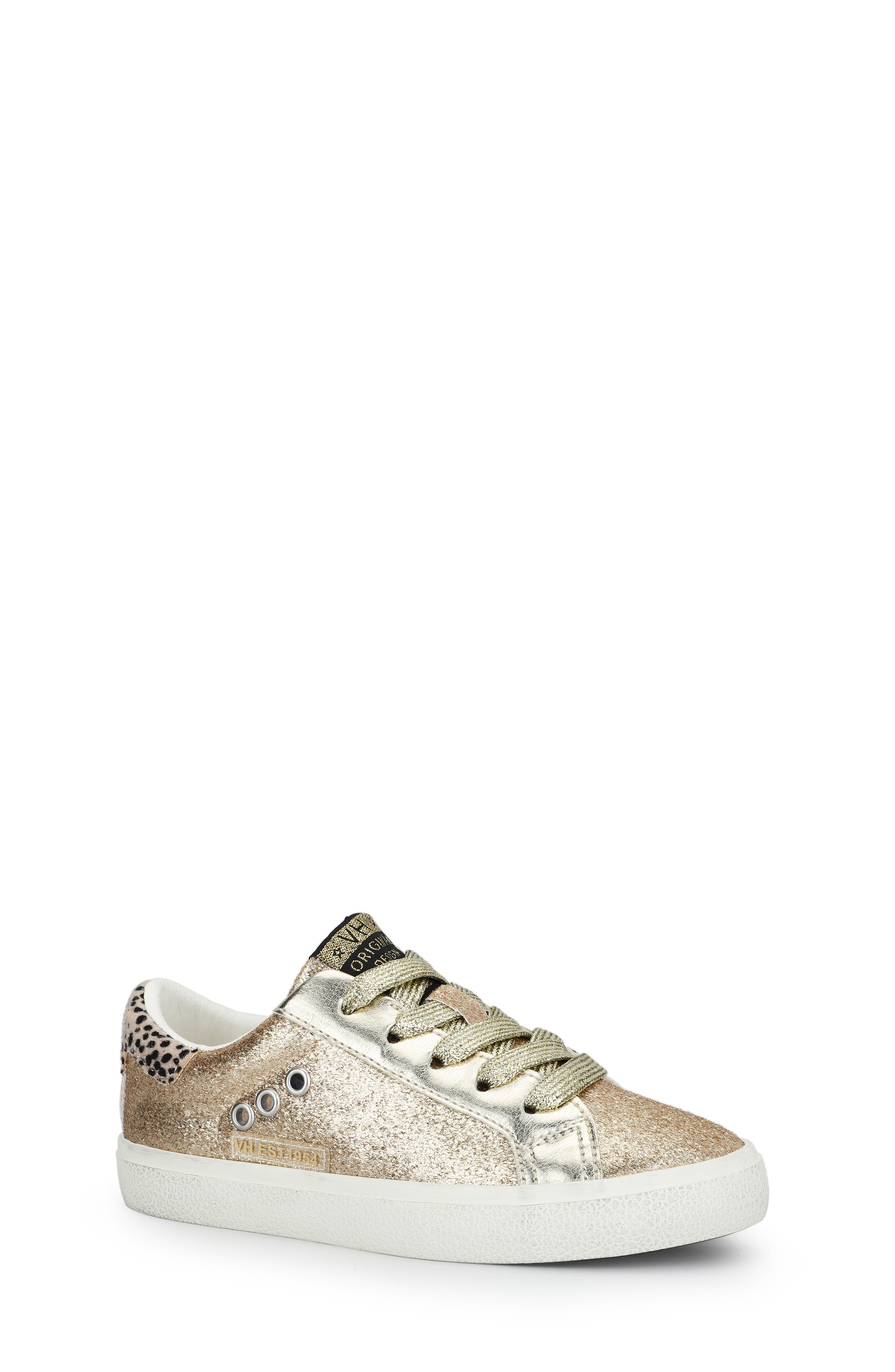 Vintage Havana Kids
 Adalene Low Top Glitter Sneaker, Main, color, Rose Gold Glitter Multi