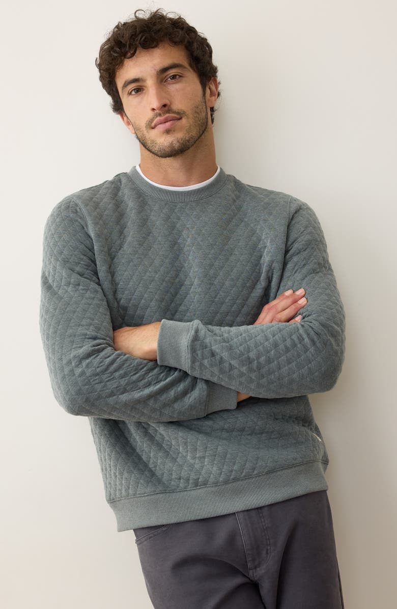 Marine Layer Corbet Diamond Quilted Sweatshirt, Alternate, color, Dusty Pine