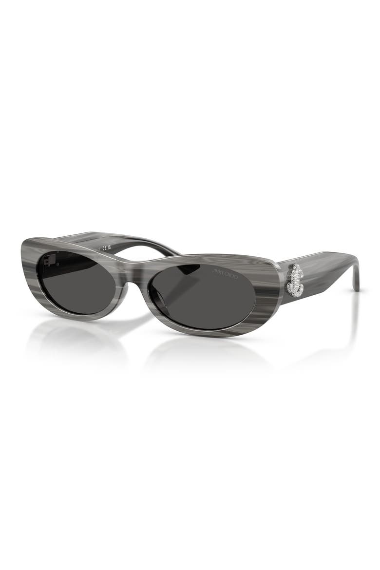 Danny 54mm Oval Sunglasses, Alternate, color, STRIPED BLACK / DARK GREY