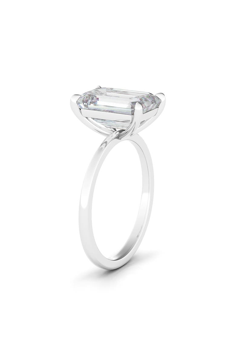 HauteCarat Emerald Cut Lab Created Diamond Ring, Alternate, color, 2.00 Ctw 18K White Gold