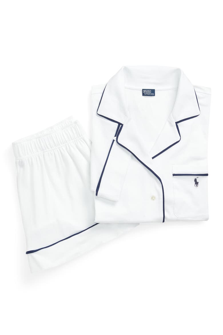 Jersey Short Pajamas, Alternate, color, WHITE CLOUD