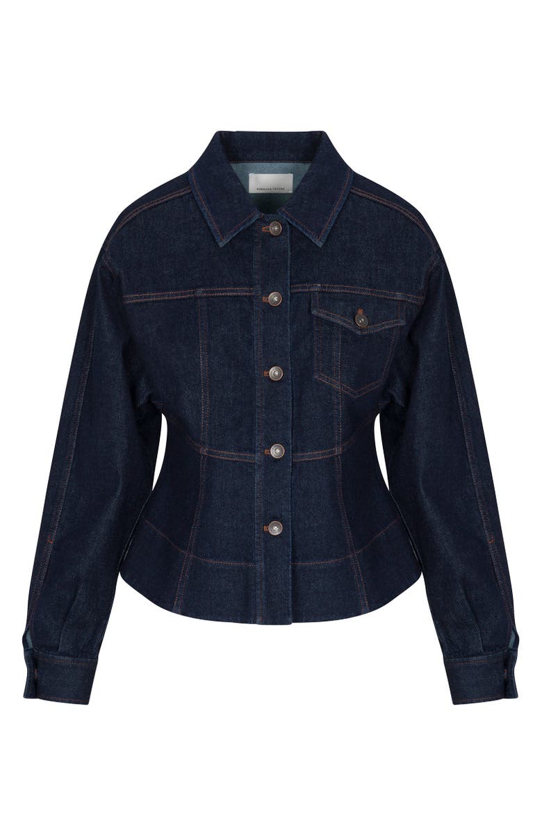 Rebecca Taylor Carmen Denim Jacket, Alternate, color, Carmen Indigo