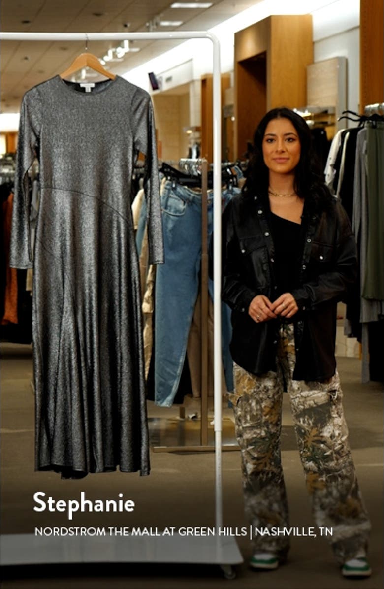 Cut & Sew Long Sleeve Midi Dress, sales video thumbnail