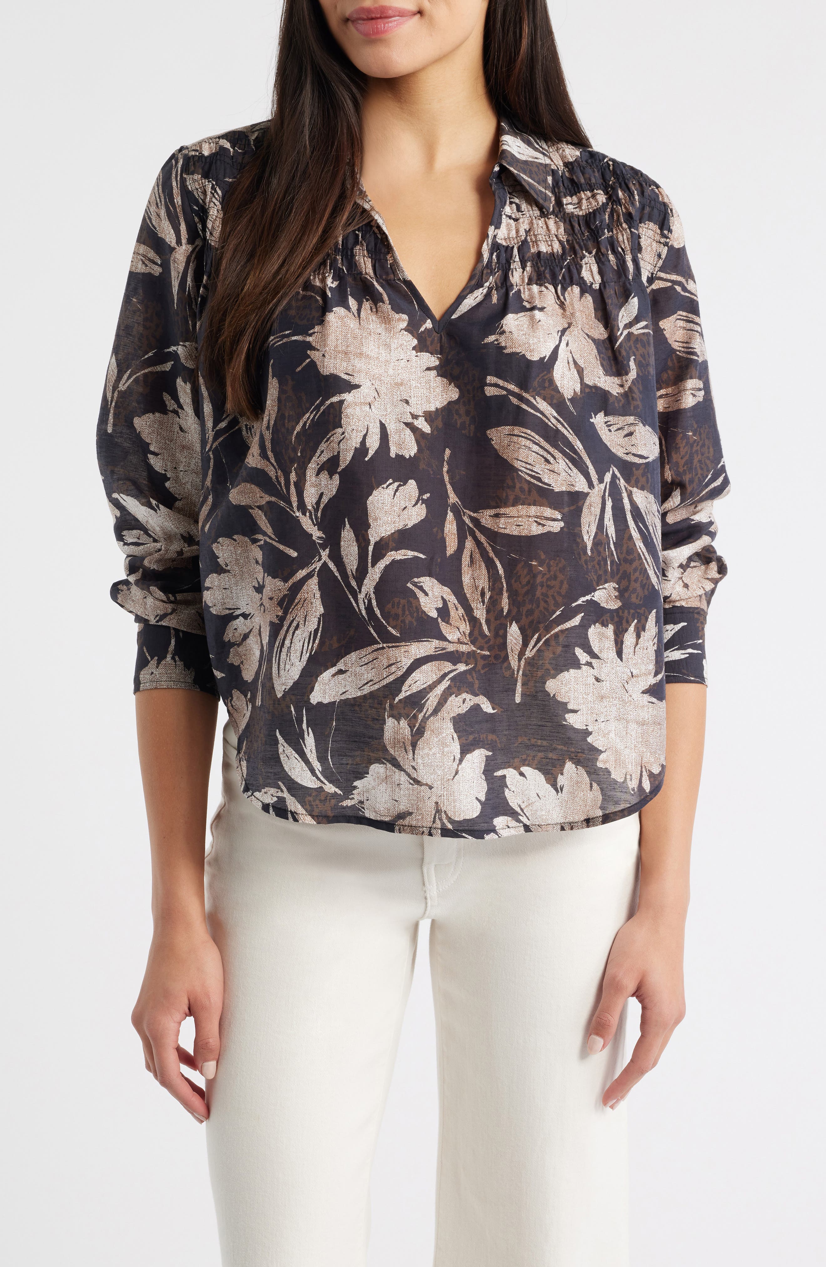 Tommy Bahama Bloom Beauty Split Neck Top