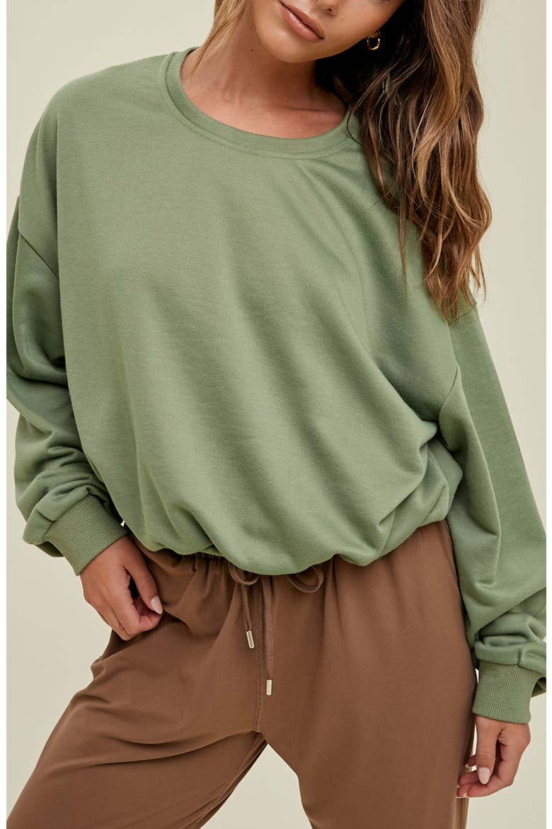 French Terry Bubble Sweatshirt, Main, color, PISTACHIO