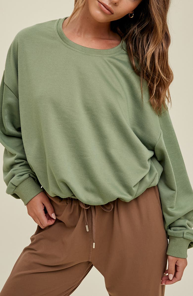 WISHLIST French Terry Bubble Sweatshirt, Main, color, Pistachio