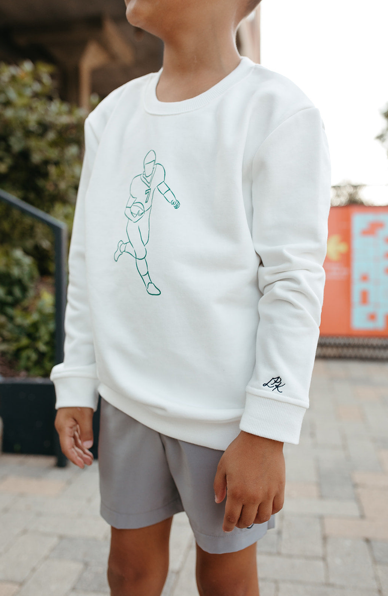 Little Paper Kids Football Fleece Parker Sweatshirt, Alternate, color,