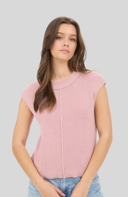 Blu Pepper Cap Sleeve Knit Top In Pink