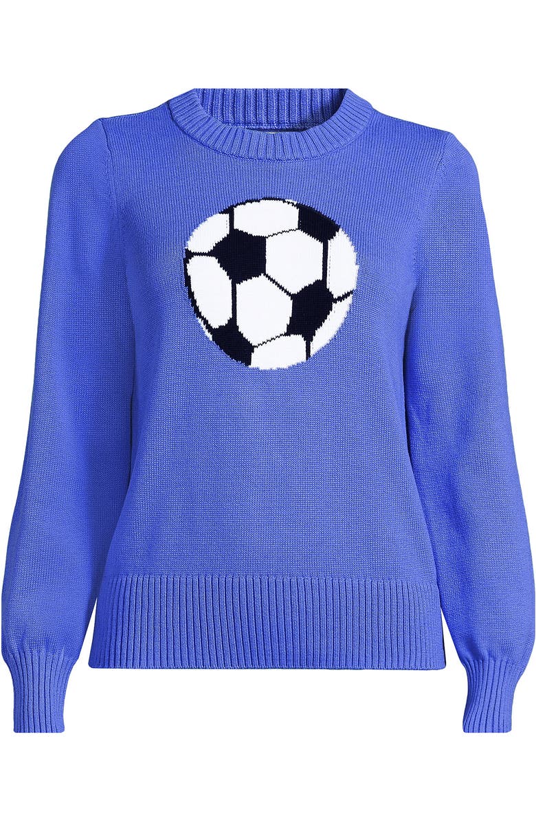 Lands' End Drifter Sports Icon Sweater, Alternate, color, Soccer/French Blue
