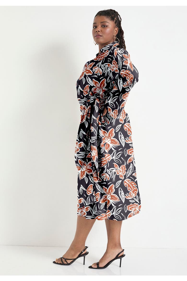 Midi Wrap Dress, Alternate, color, BATIK FLORAL