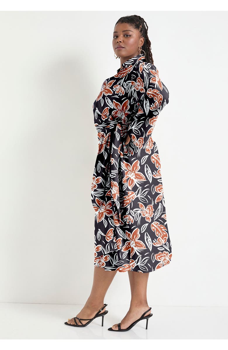 June + Vie Midi Wrap Dress, Alternate, color, Batik Floral