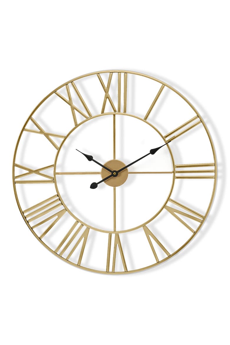 16 Inch Roman Numeral Wall Clock, Main, color, GOLD