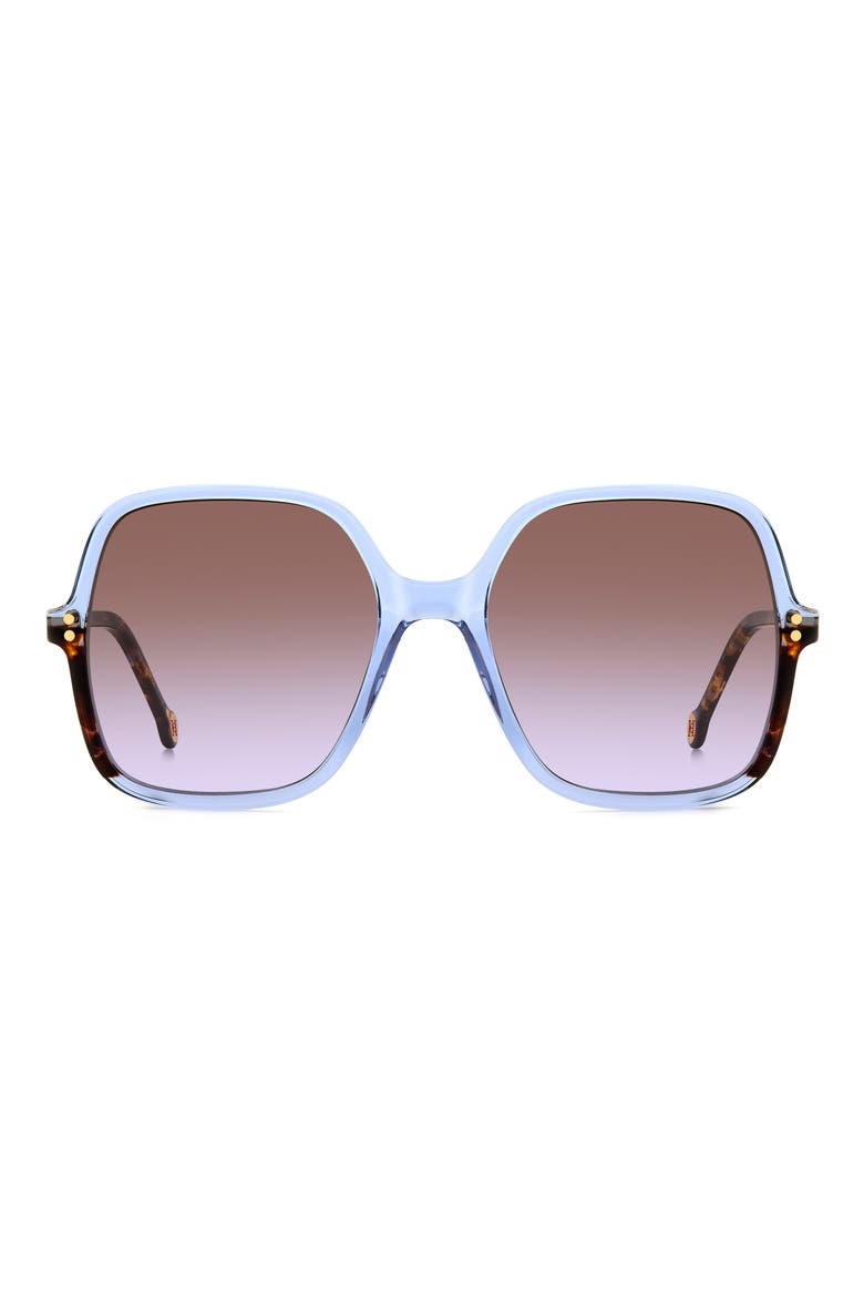 56mm Square Sunglasses, Main, color, AZURE
