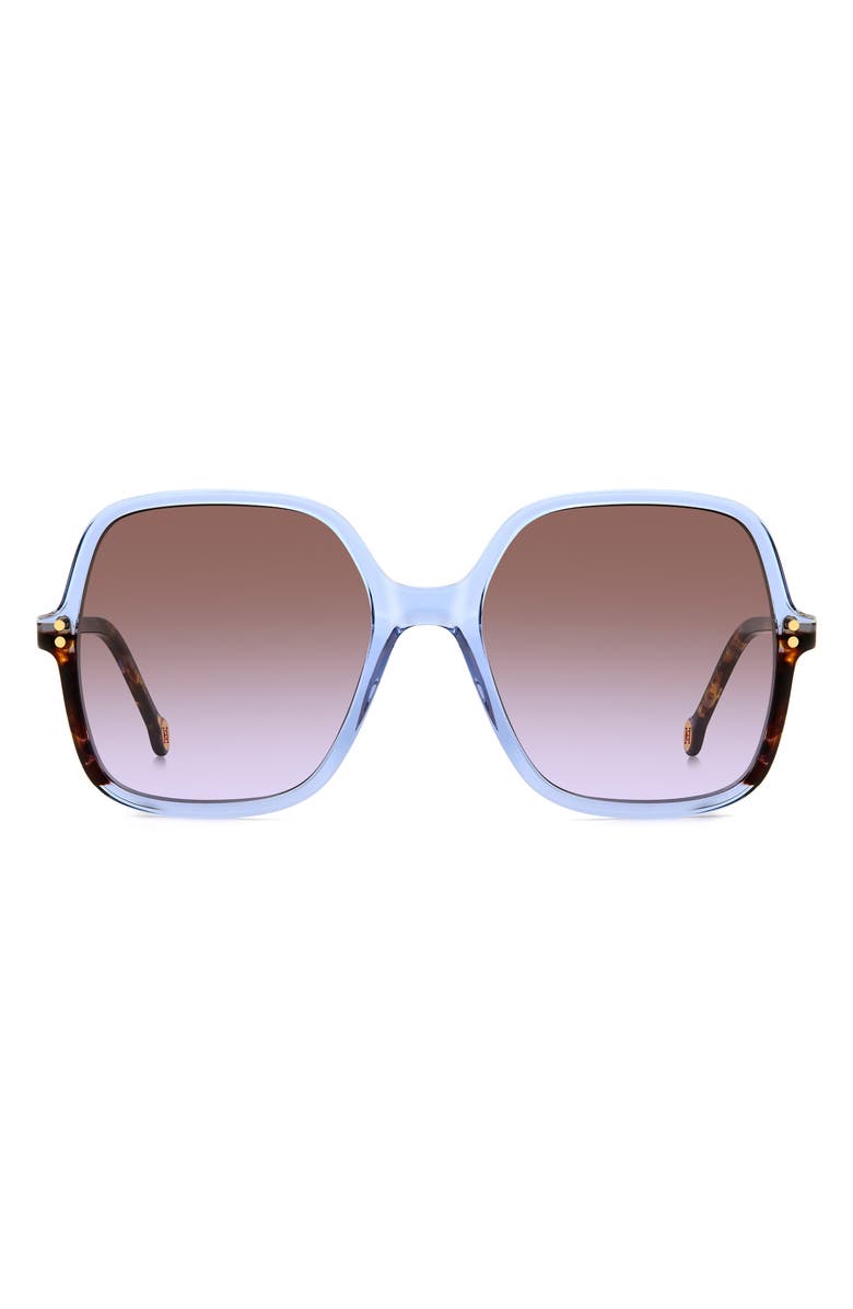 Carolina Herrera 56mm Square Sunglasses, Main, color, Azure