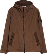 Stone Island Coated Crinkled Hooded Water Repellent Jacket