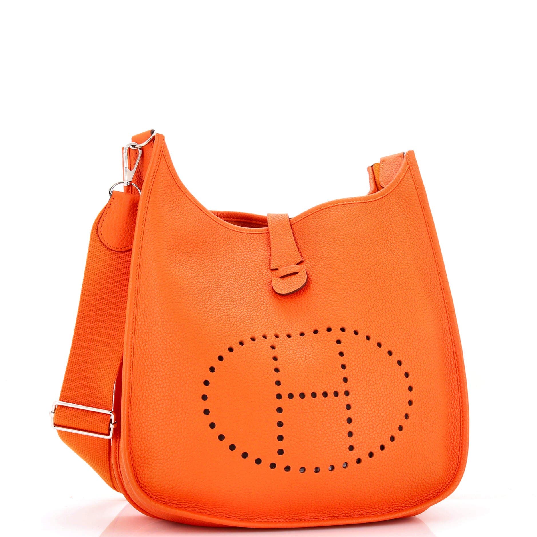 Pre-Owned Hermes Evelyne Bag Gen III Clemence GM, Alternate, color, Feu