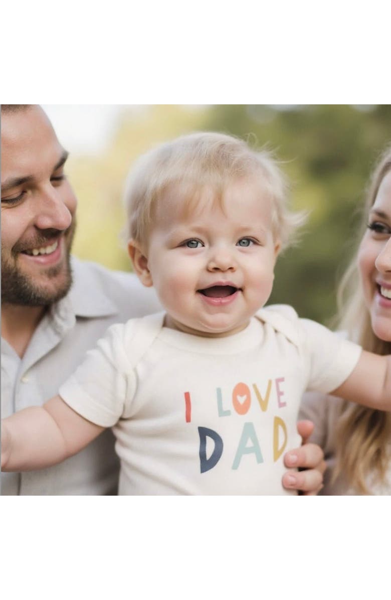 Finn + Emma Organic Baby Graphic Bodysuit | Love Dad, Alternate, color, Off White