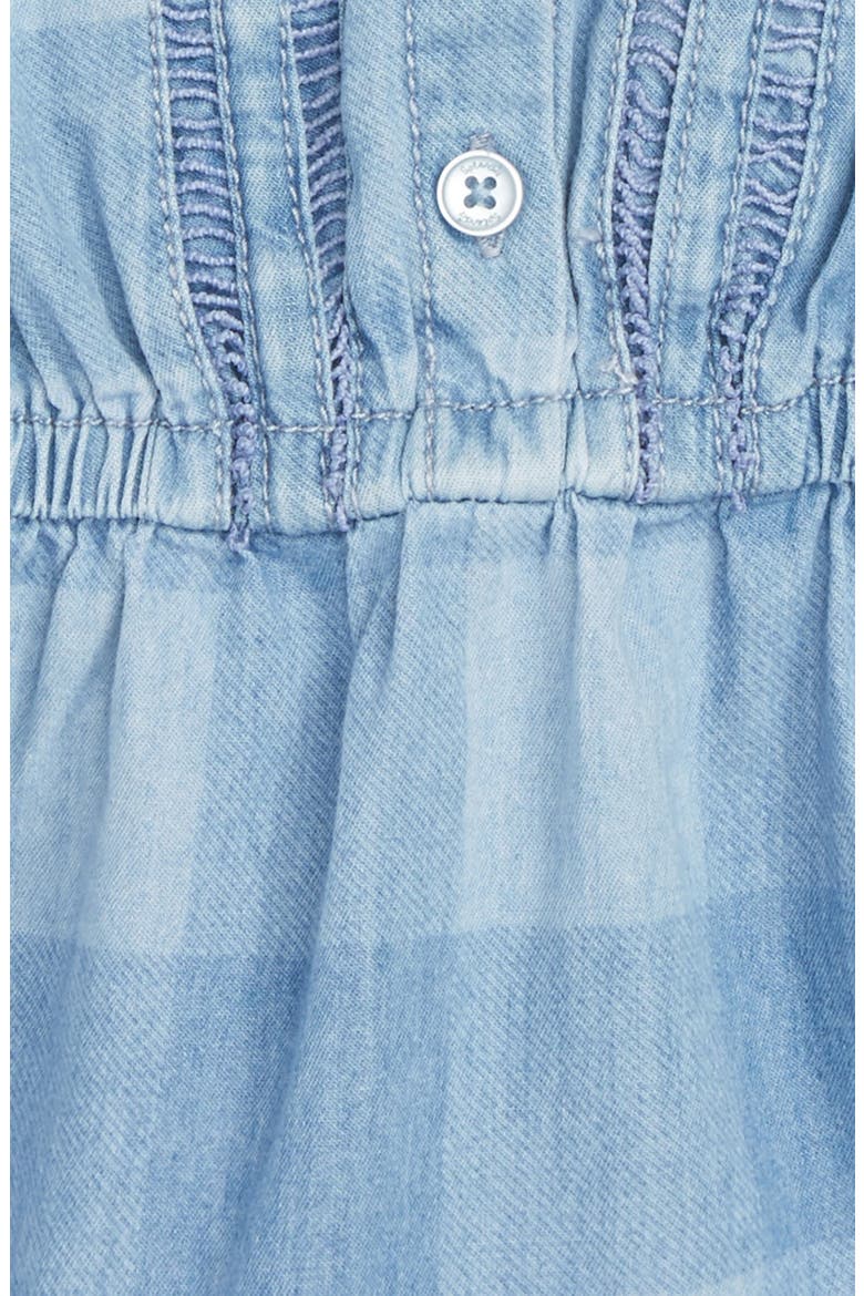 Gingham Denim Short Romper, Main, color, CHAMBRAY