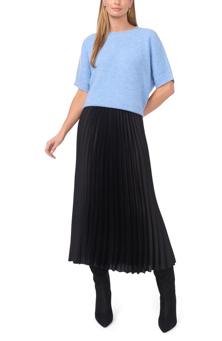 Halogen<sup>®</sup> Short Sleeve Sweater, Alternate, color, Blue Heater