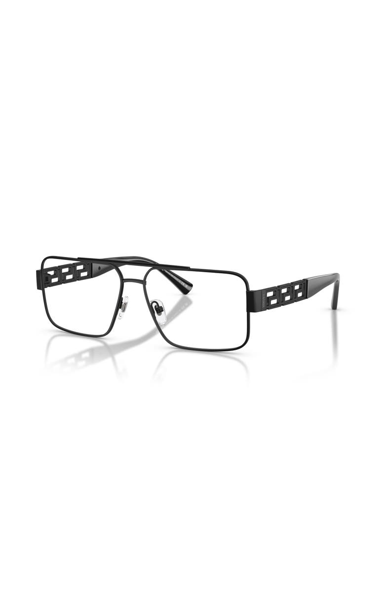 Versace 56mm Rectangle optical glasses, Main, color, Black